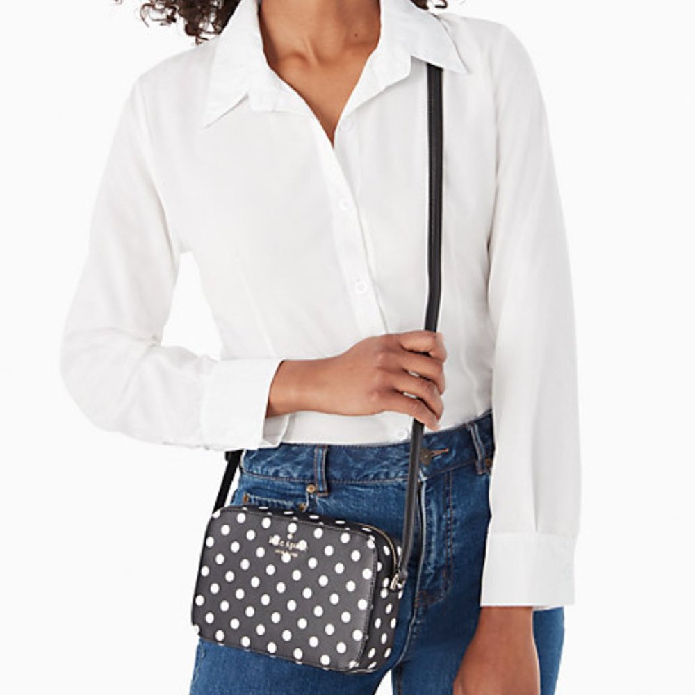♠️ Kate Spade Polka Dot Staci Mini Camera Bag NWT - Picture 3 of 4